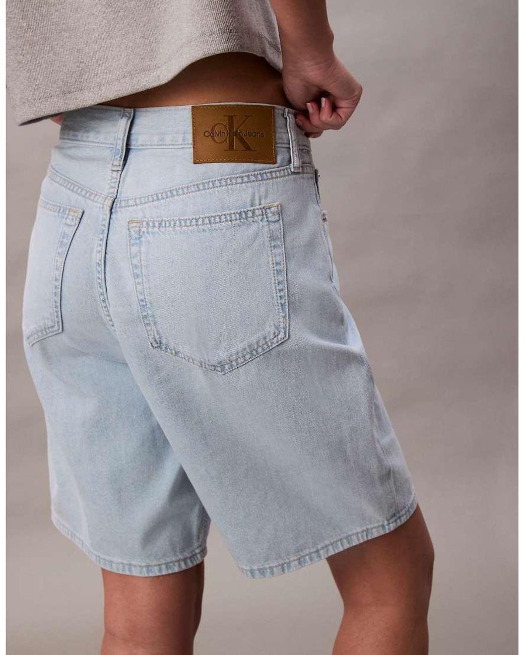 Calvin Klein Gray Relaxed Bermuda Denim Shorts