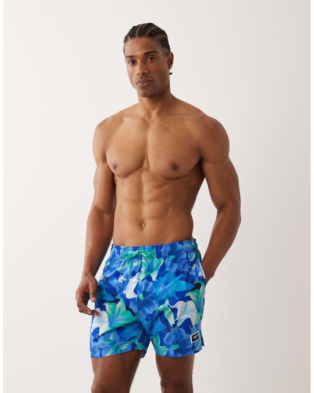 Speedo Blue Printed 16' Redondo Edge Swim Shorts for men