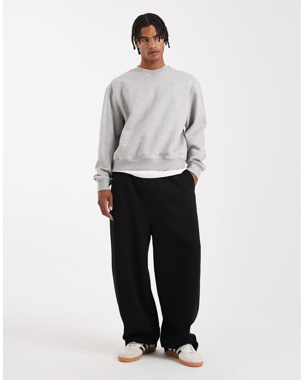 ASOS – essentials – kastiges relaxed-fit-sweatshirt in Gray für Herren