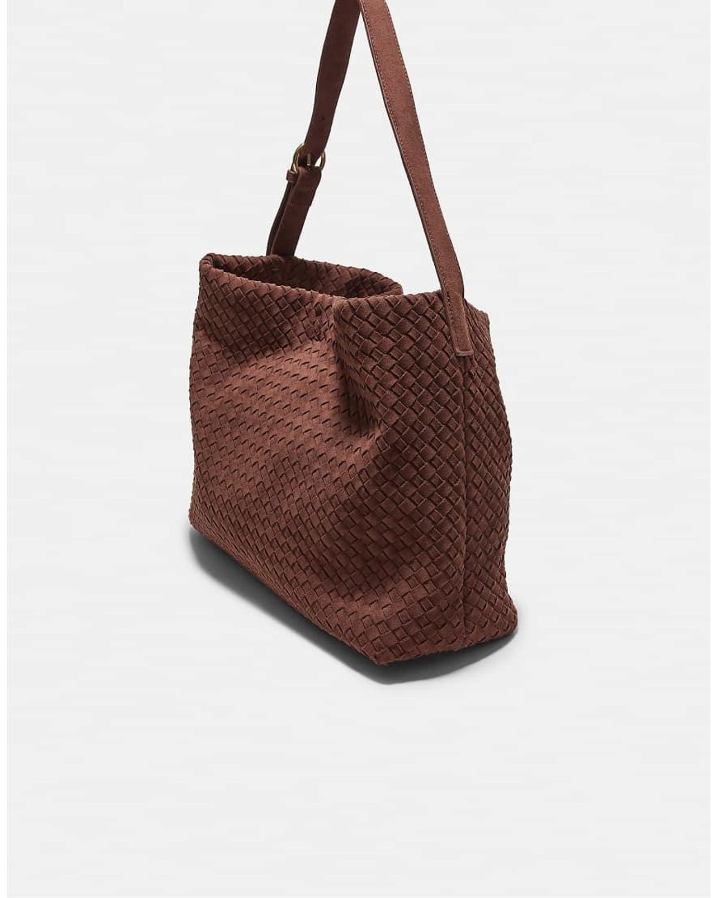 Stradivarius Brown Braided Shoulder Bag