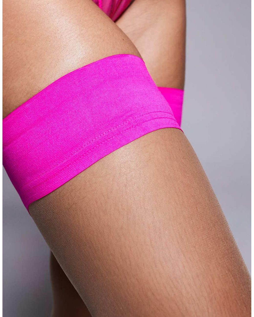 Ann Summers Pink Plain Top Hold Ups
