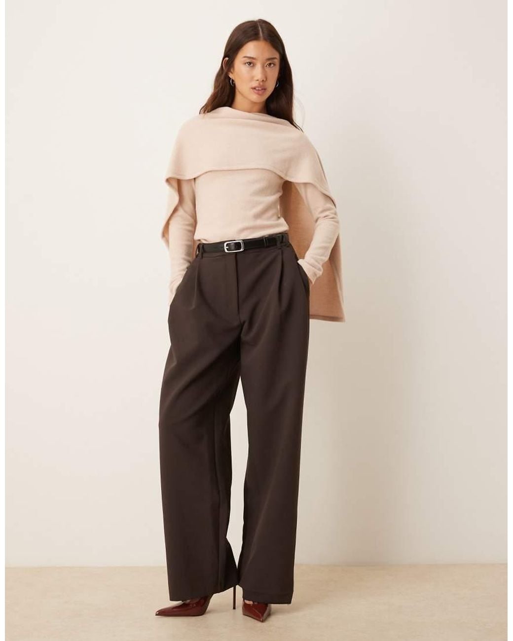 ASOS Natural Super Soft Scarf Draped Top