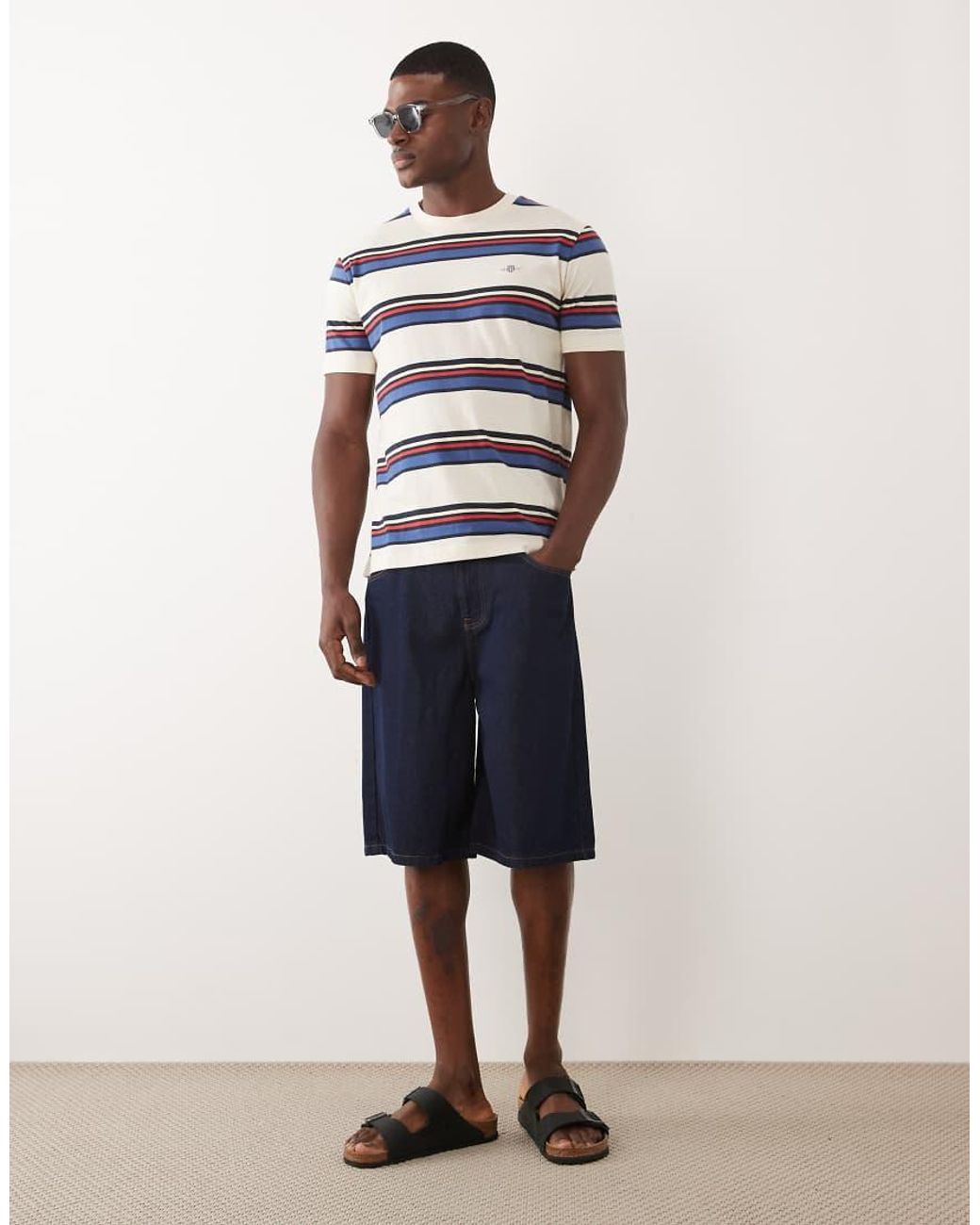Gant Blue Multistripe T-shirt for men