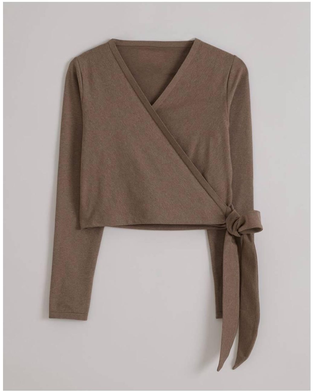 Aim'n Brown Espresso Melange Shape Seamless Wrap Long Sleeve