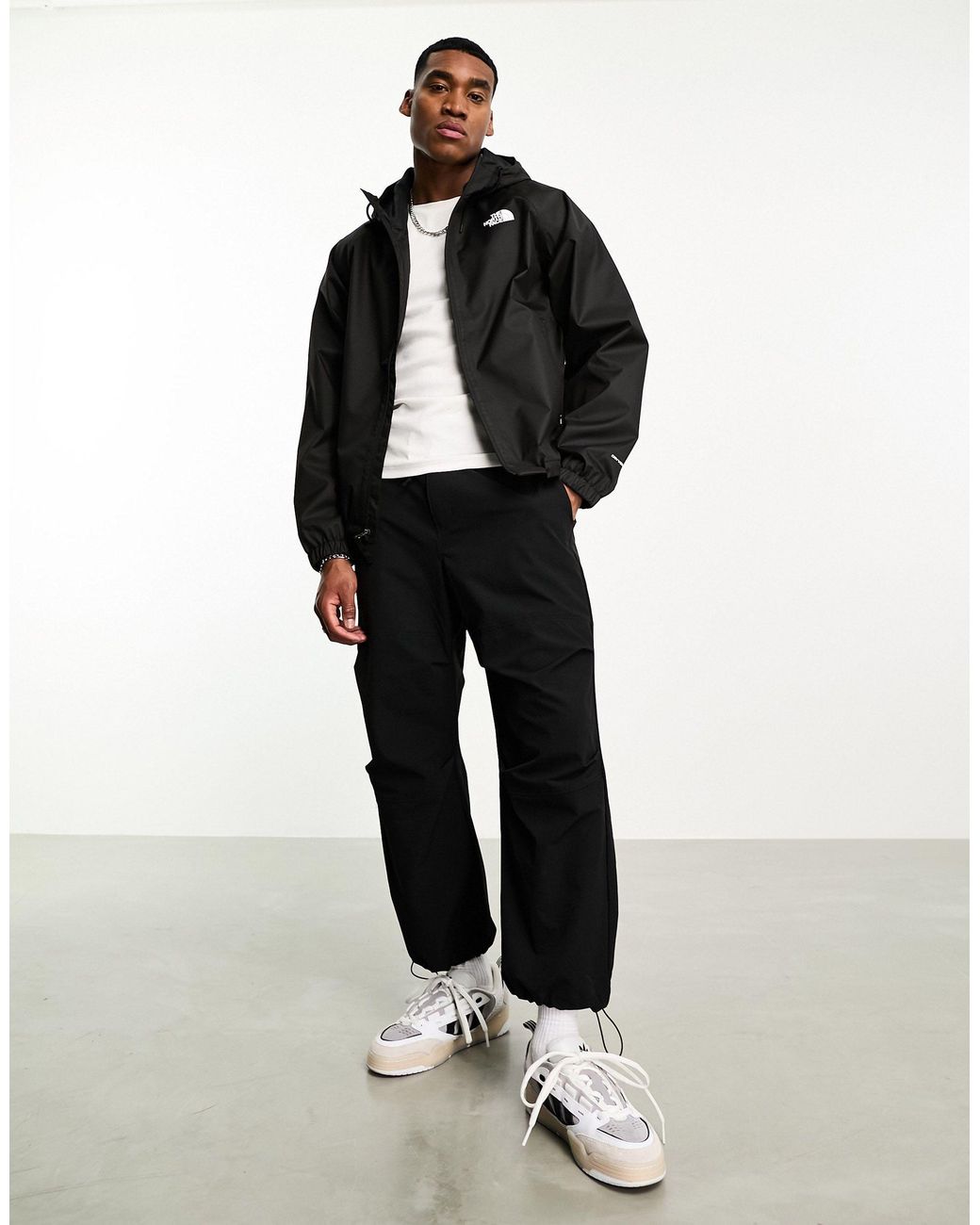 The North Face Elements Waterproof Zip Up Hooded Jacket in Black