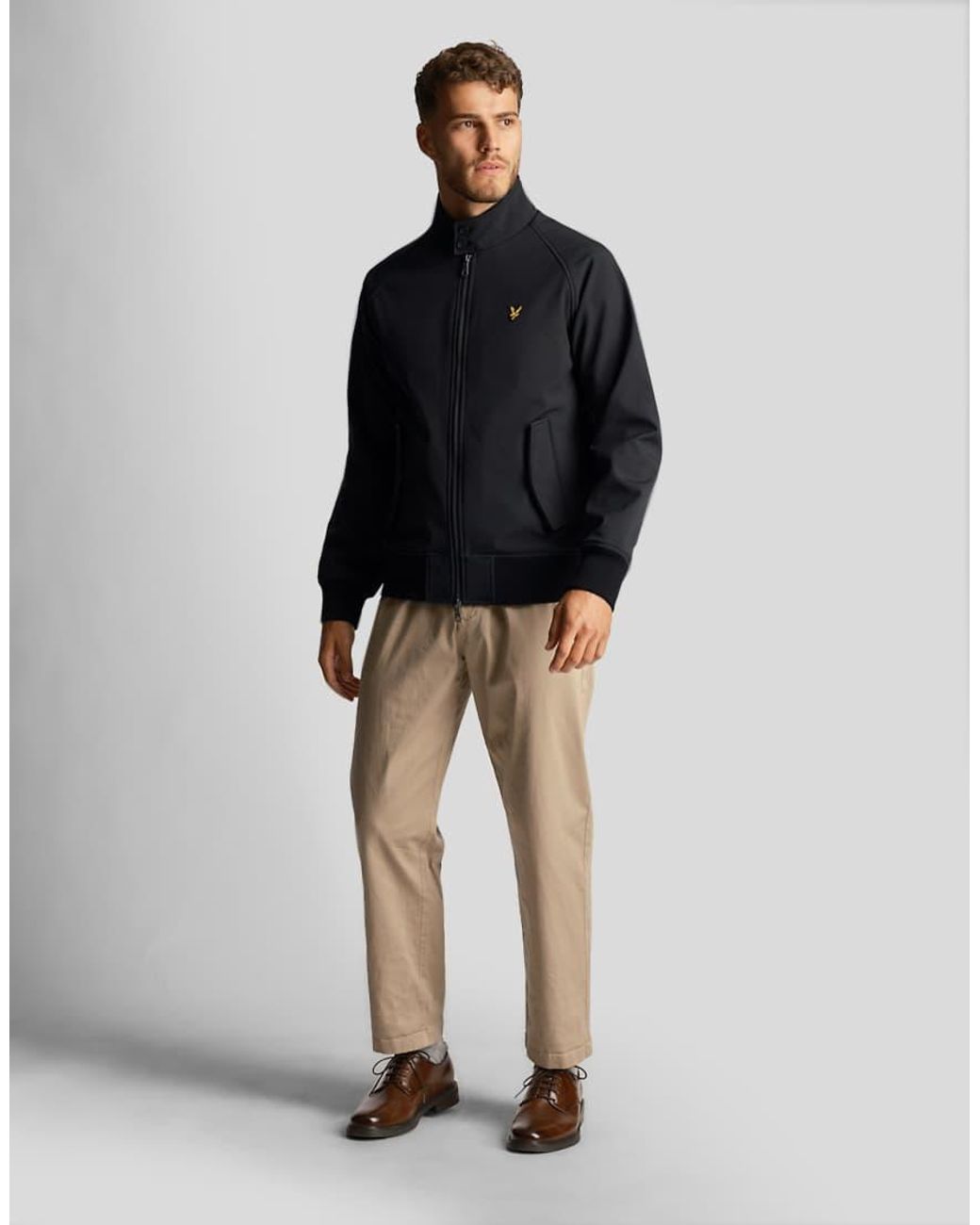 Lyle & Scott Black Mid Jackets Softshell Harrington Jacket for men
