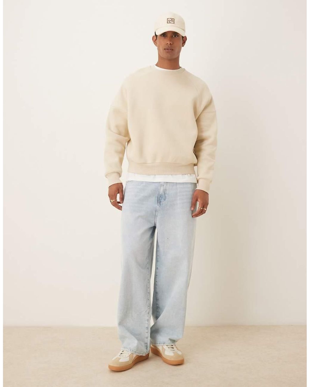 ASOS Natural Relaxed Boxy Sweatshirt for men