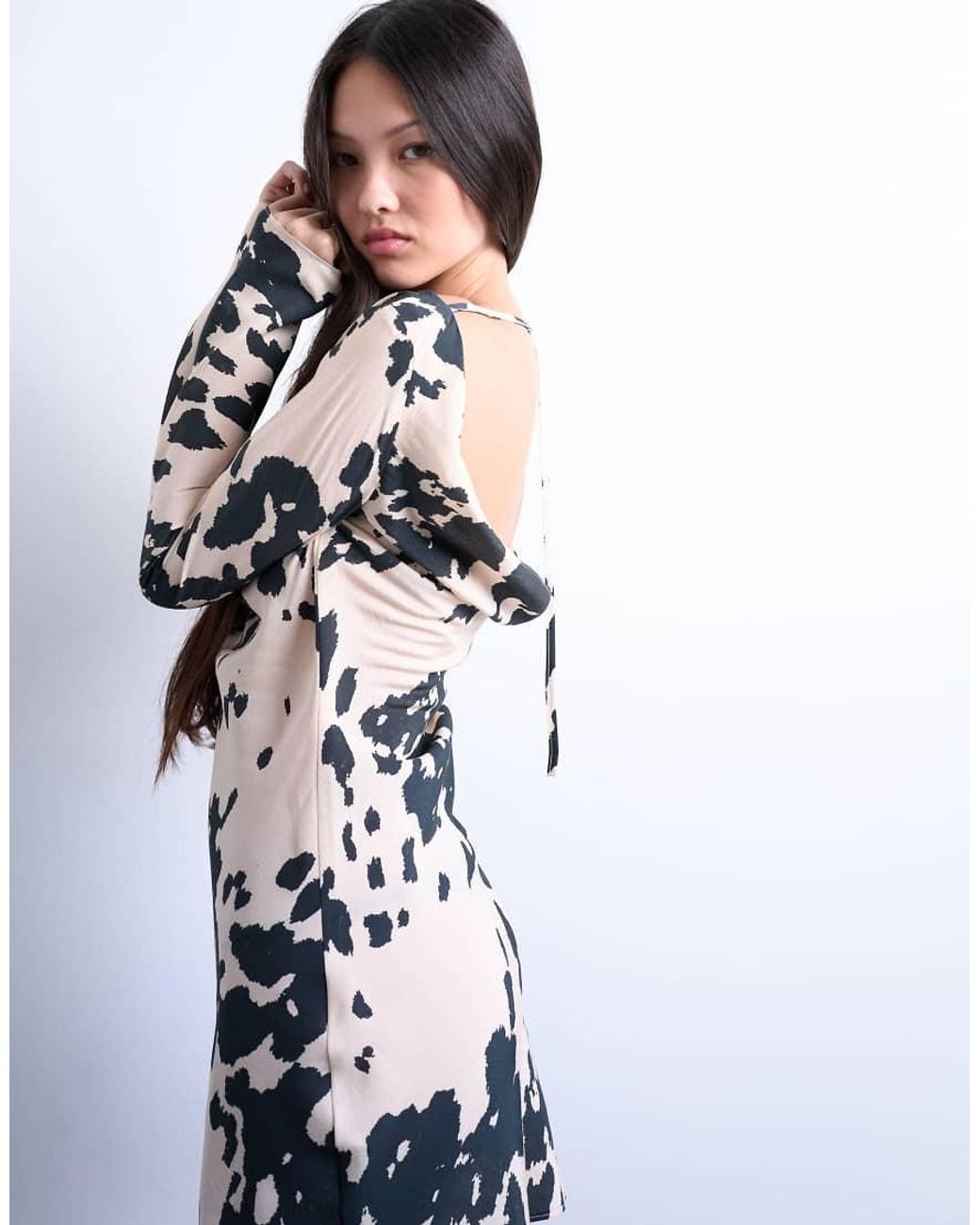TOPSHOP White Soft Touch Cupro Cowl Back Mini Dress