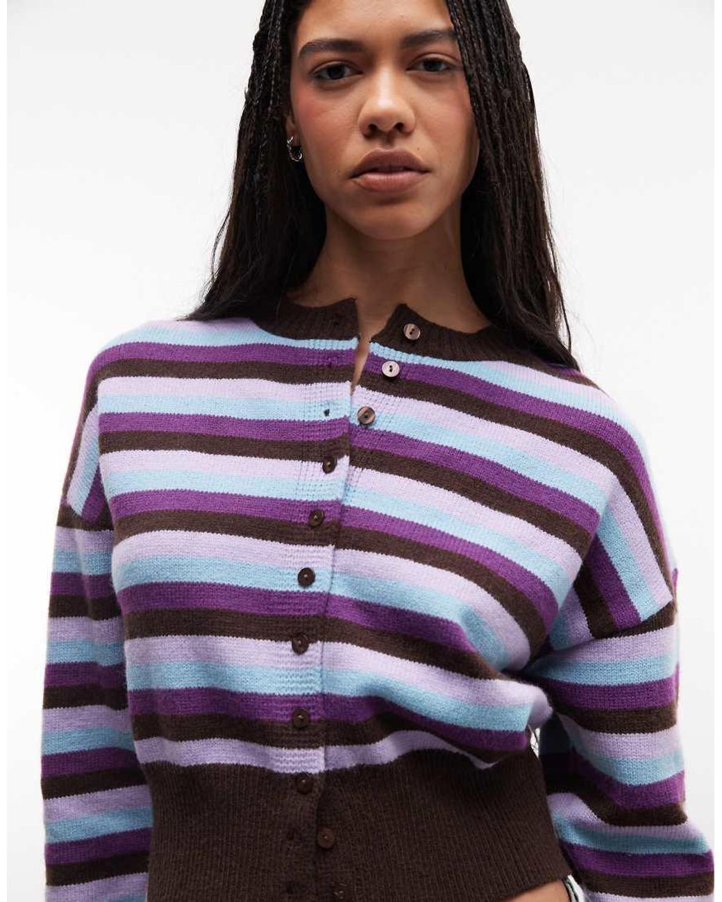 Daisy Street Blue Fitted Waist Cardigan