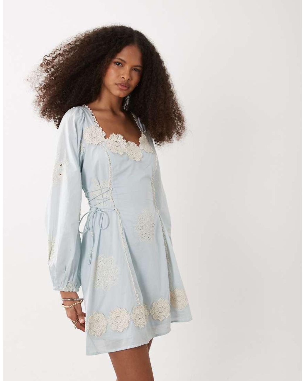 River Island White Cutwork Daisy Mini Dress