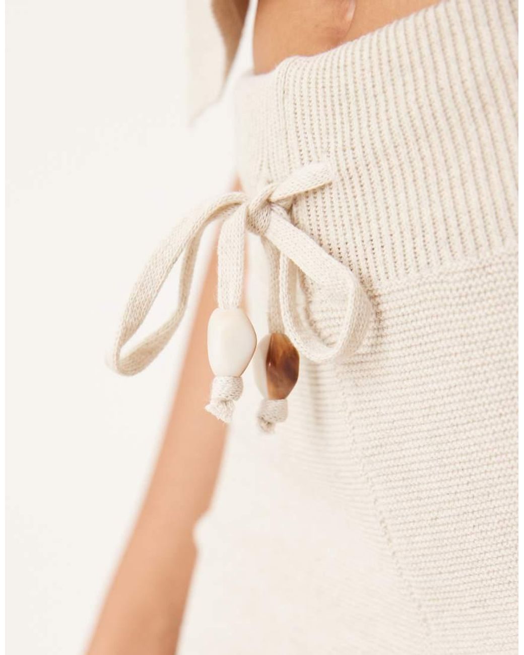 ASOS Natural Co-ord Knit Linen Mix Shorts