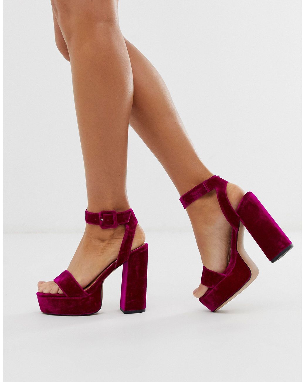 Jessica Simpson Solena T-Strap Platform Heels Magenta Size 8 BNIB | eBay