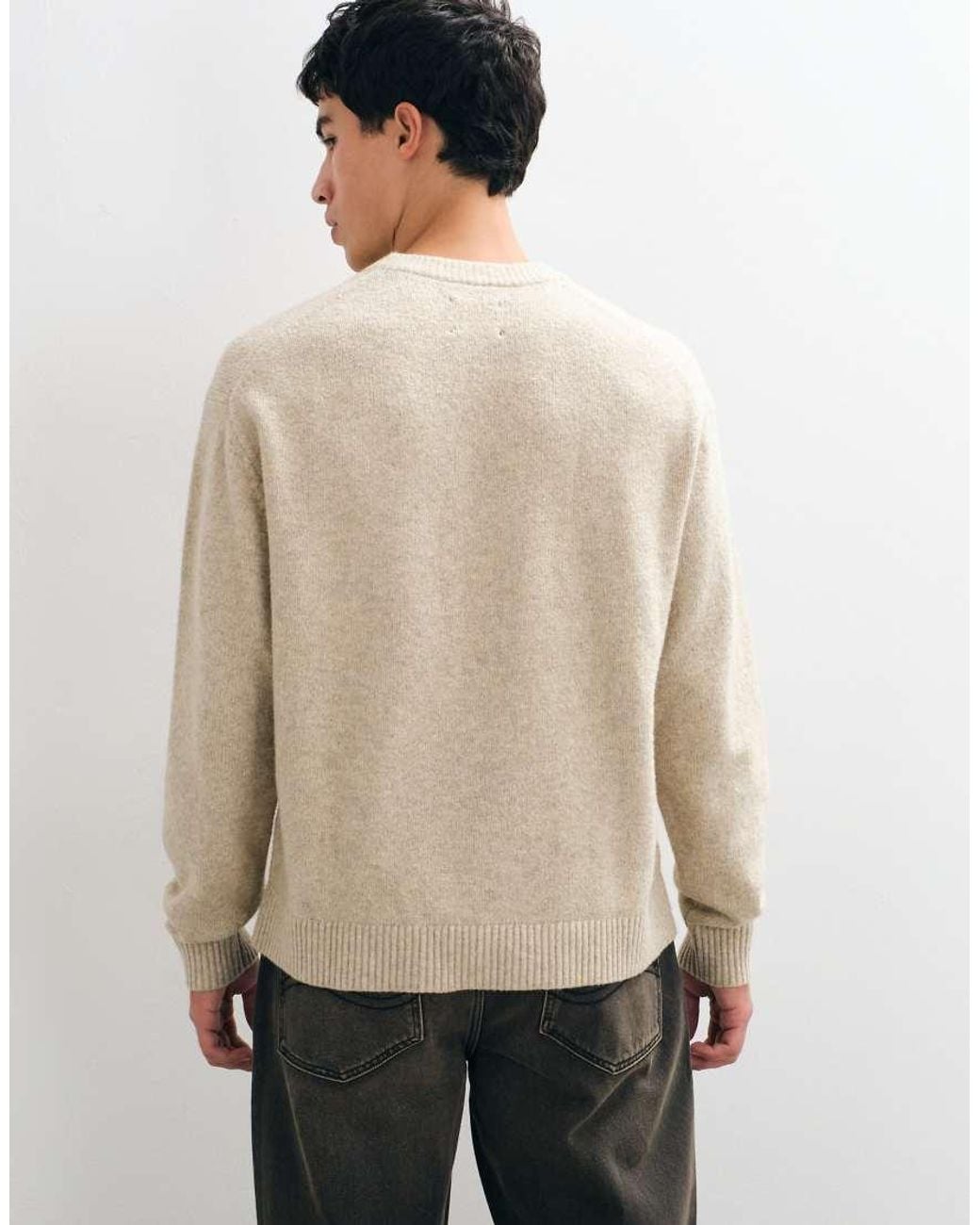 Abercrombie & Fitch Brown Knitted Boston Graphic Mock Neck Jumper for men