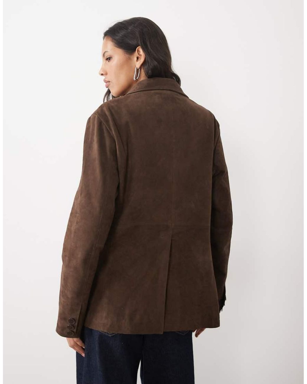 Barney's Originals Brown Goat Suede Blazer Jacket
