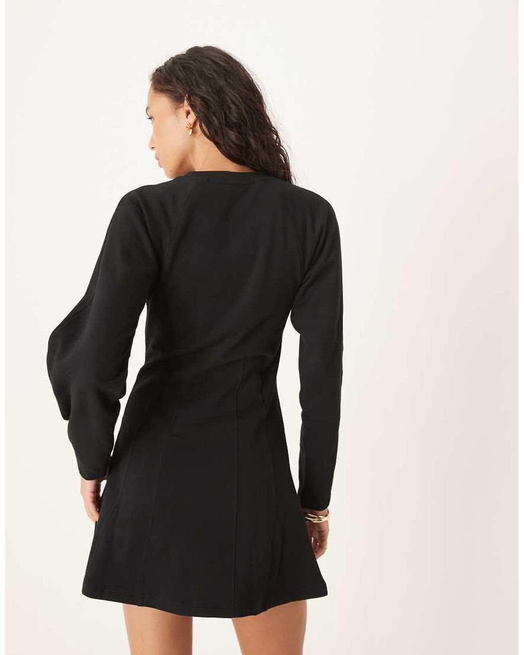 ASOS Black Seam Detail Mini Sweat Dress