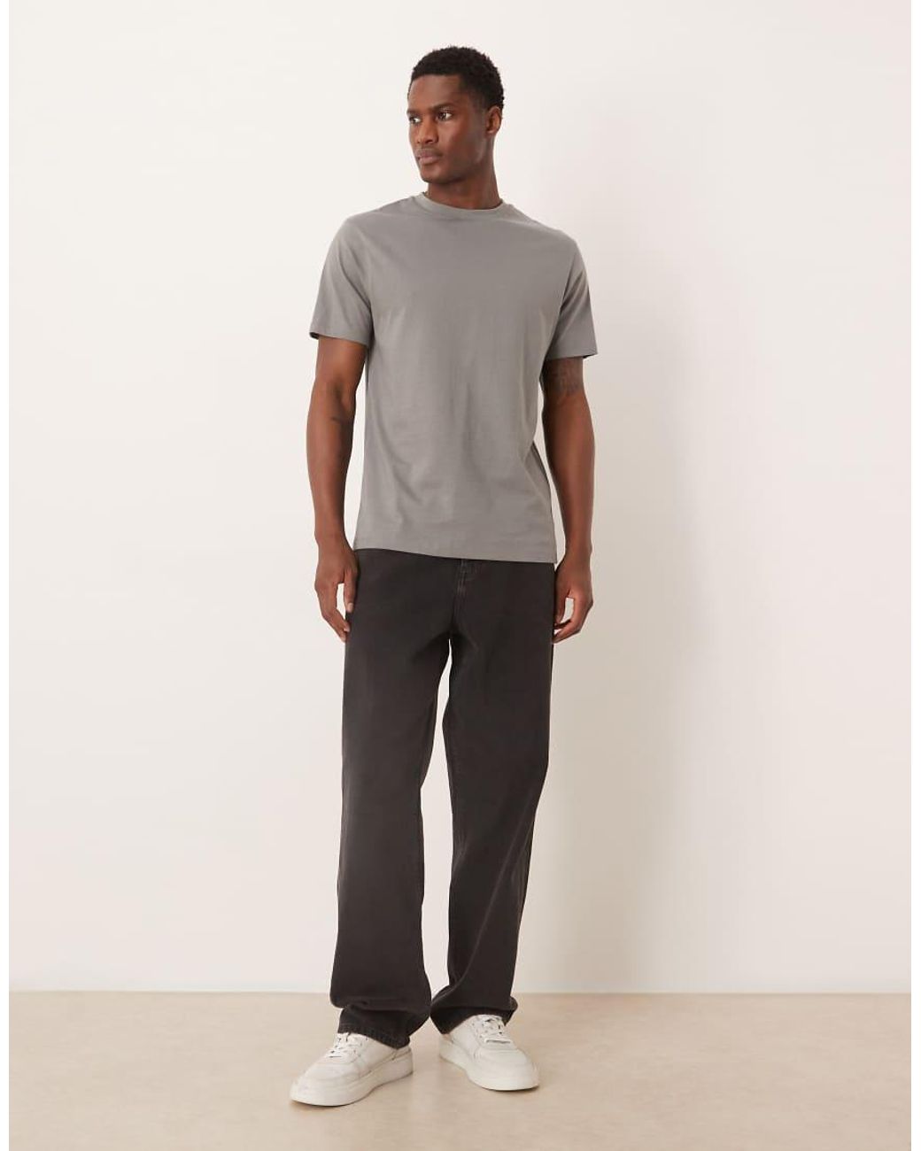 ASOS Gray Essentials Regular Fit T-shirt With Regular Fit for men