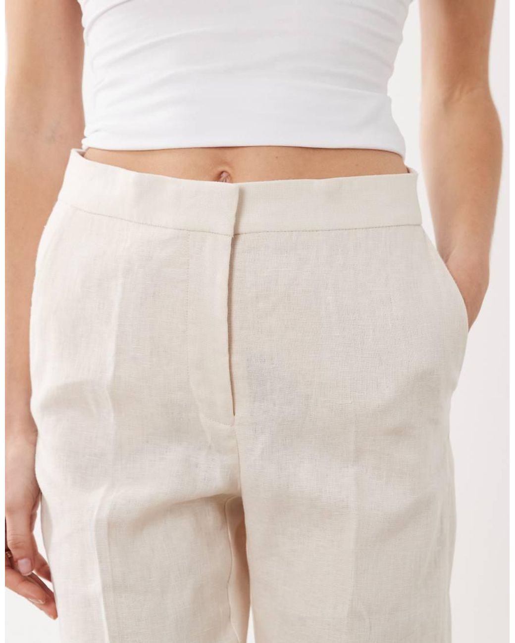 Mango Natural Boreli 100% Linen Tailored Straight Trouser Co-ord