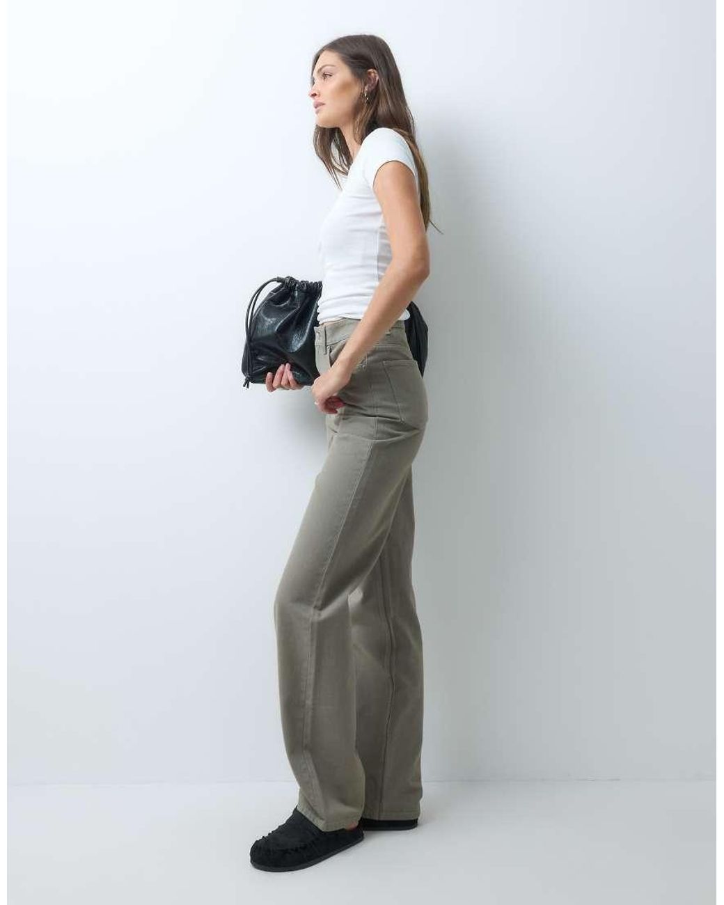 ASOS Gray Asos Design Tall Straight Wide Leg Jeans