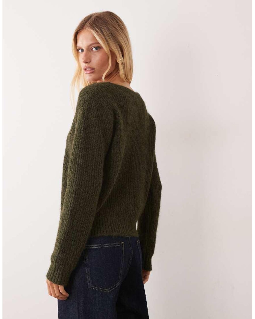 Vila Gray Fastening Soft Rib Knitted Jumper