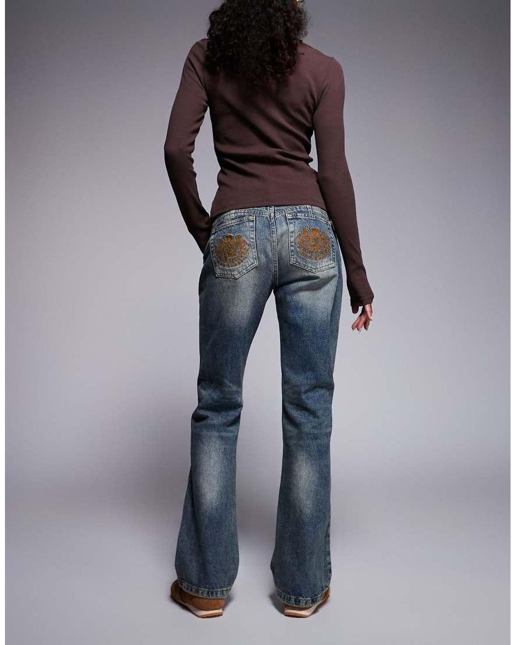 Juicy Couture Blue Skinny Diamante Logo Low Rise Jeans