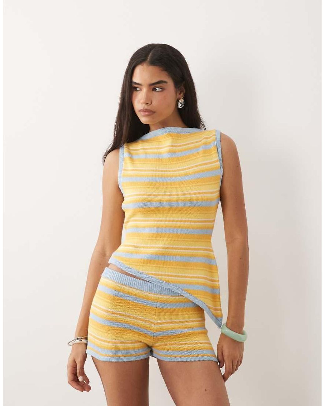 ASOS Natural Knitted Micro Short Co-ord