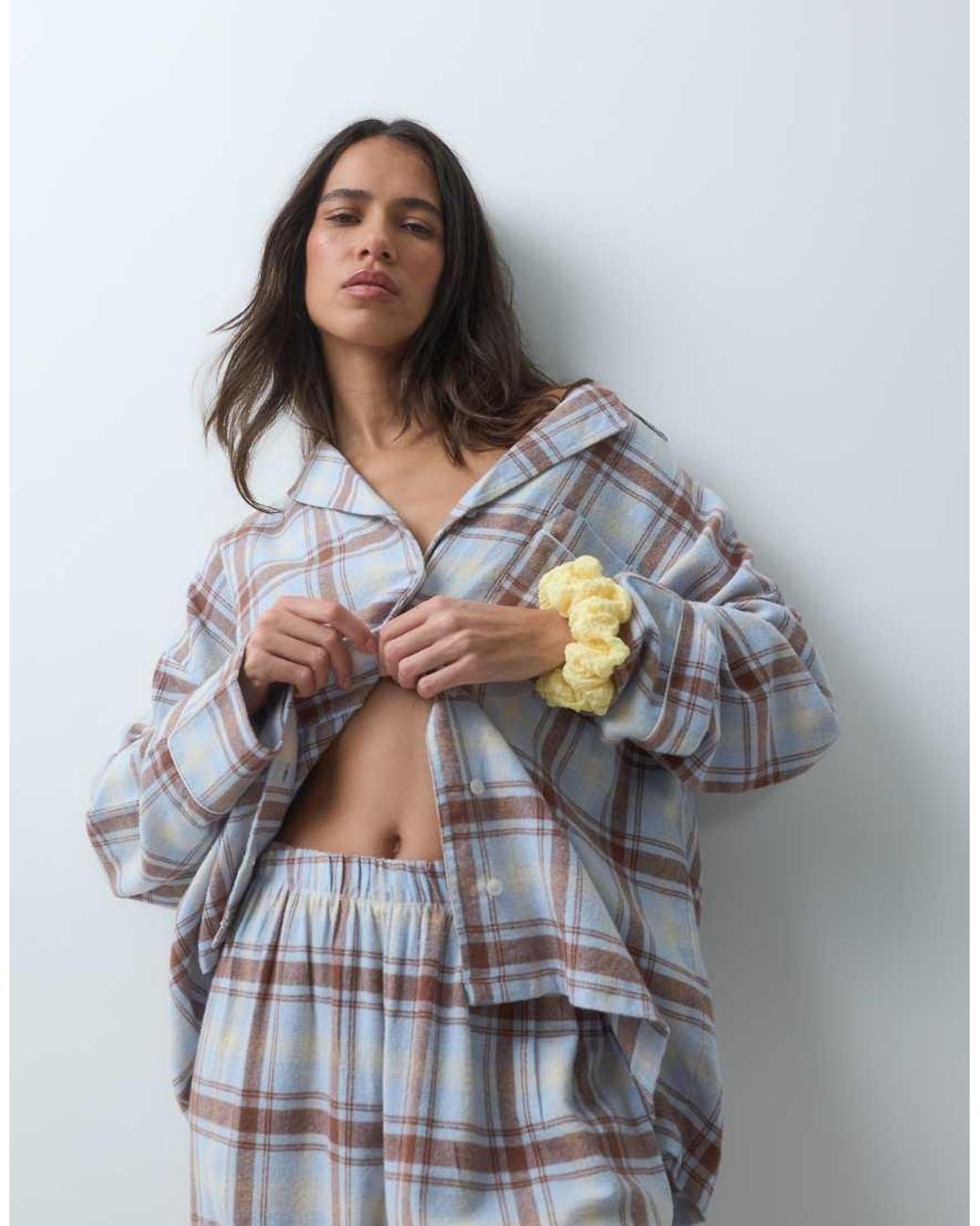 ASOS White Long Sleeve Woven Pyjama Set