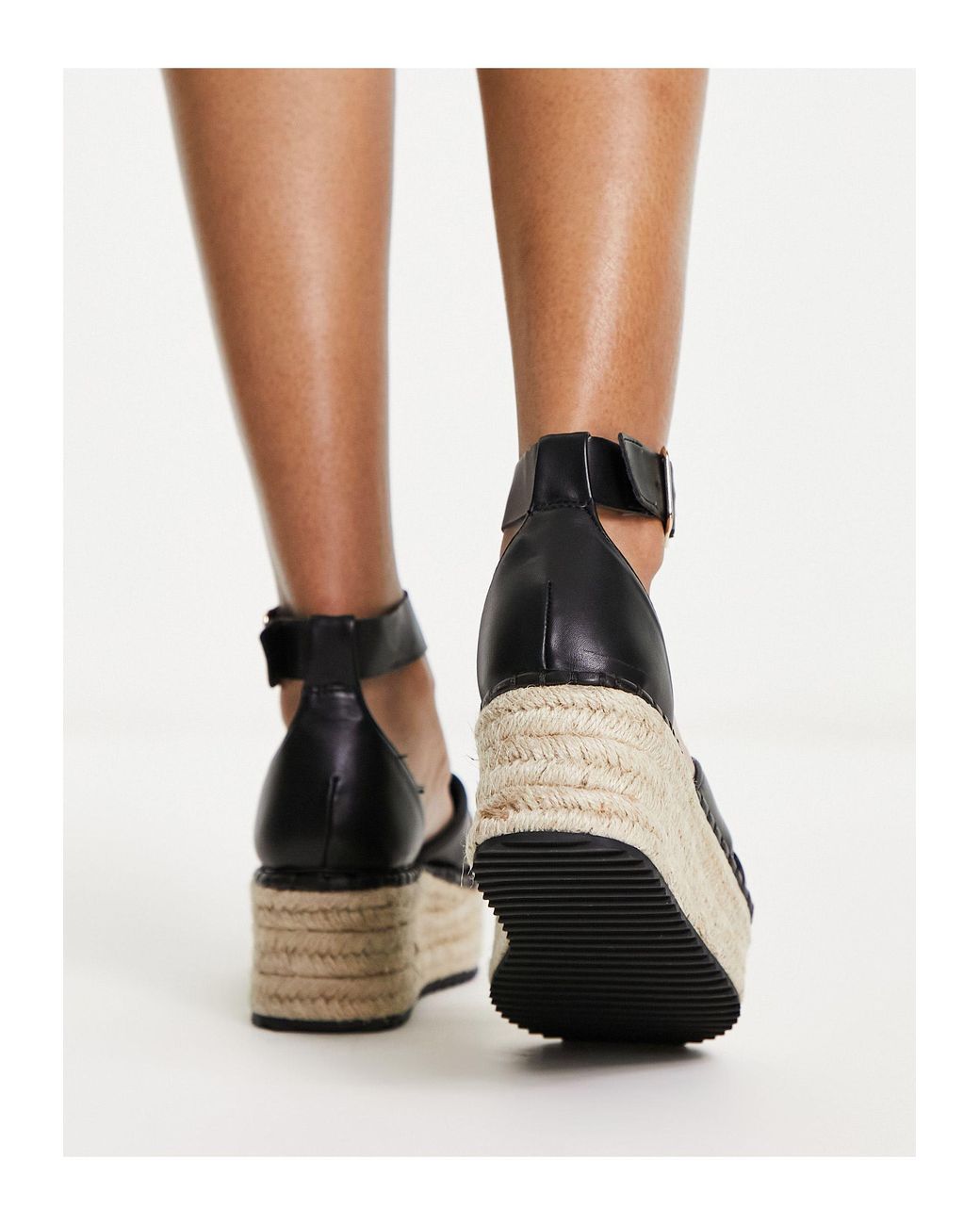 River island hotsell black espadrille wedge