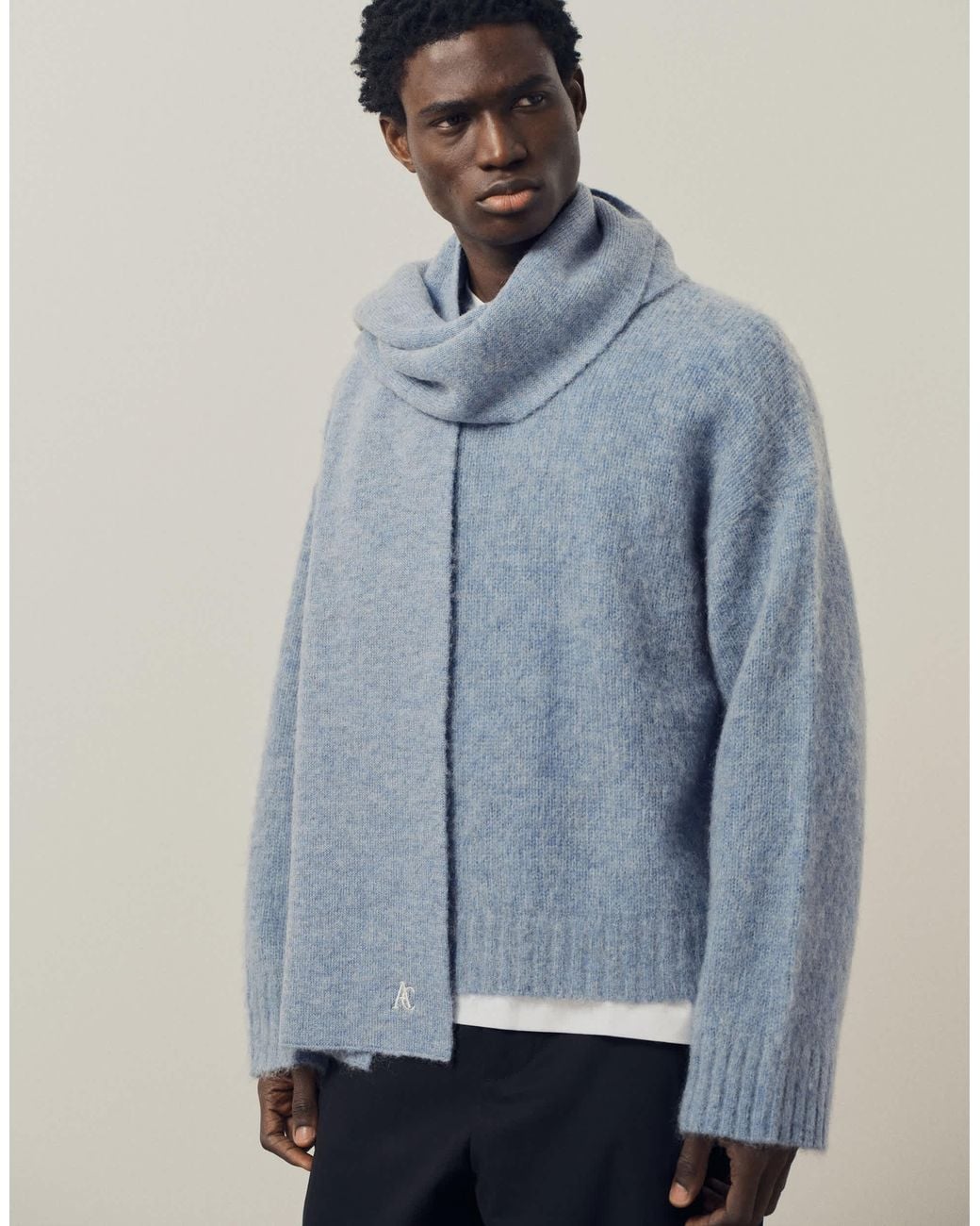 ASOS COLLECTIVE A.collective Wool Knitted Scarf in Blue for Men | Lyst