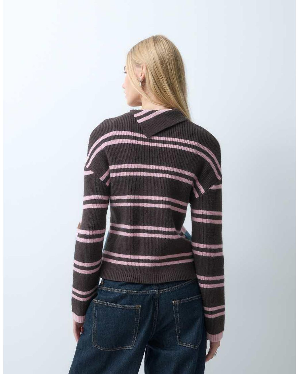 laagam Blue Nolie Striped Knitted Jumper