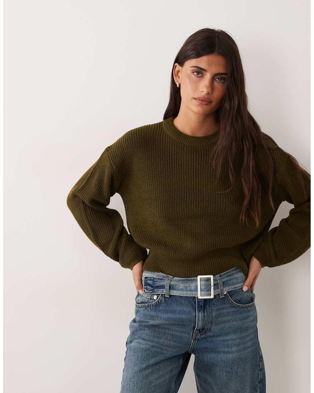 New Look Brown Stitchy Jumper
