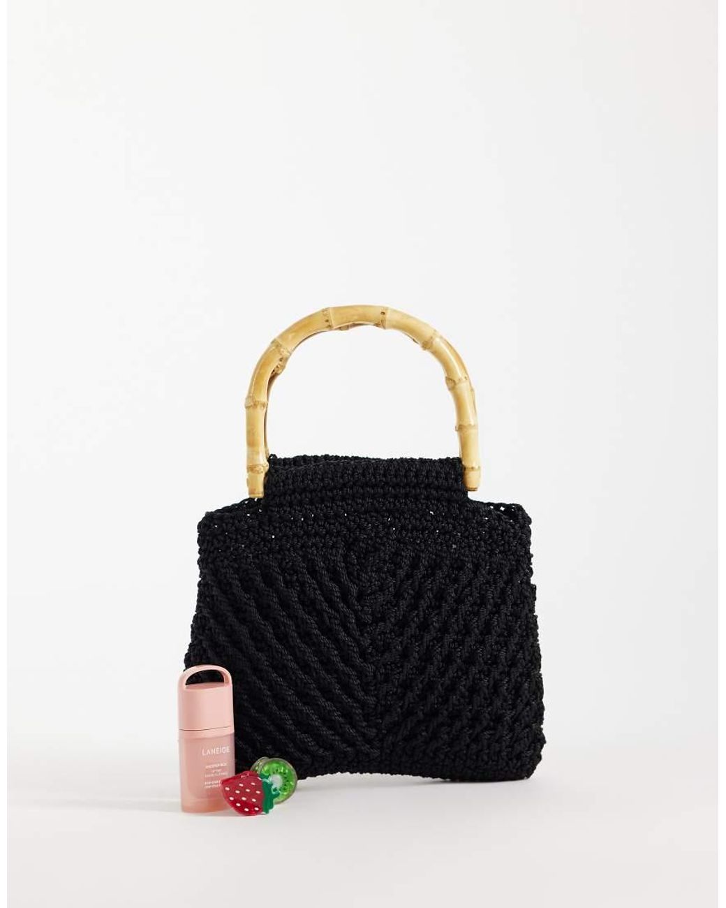 Mango Black Knitted Handbag