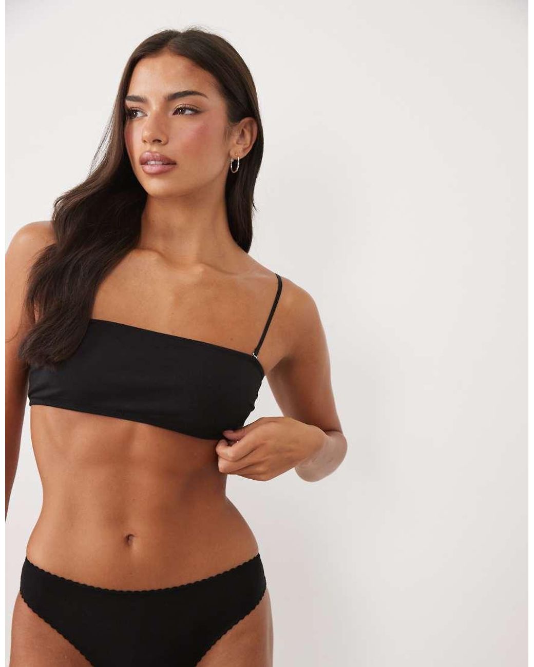 ASOS Black 2 Pack Cotton Bandeau With Removeable Straps