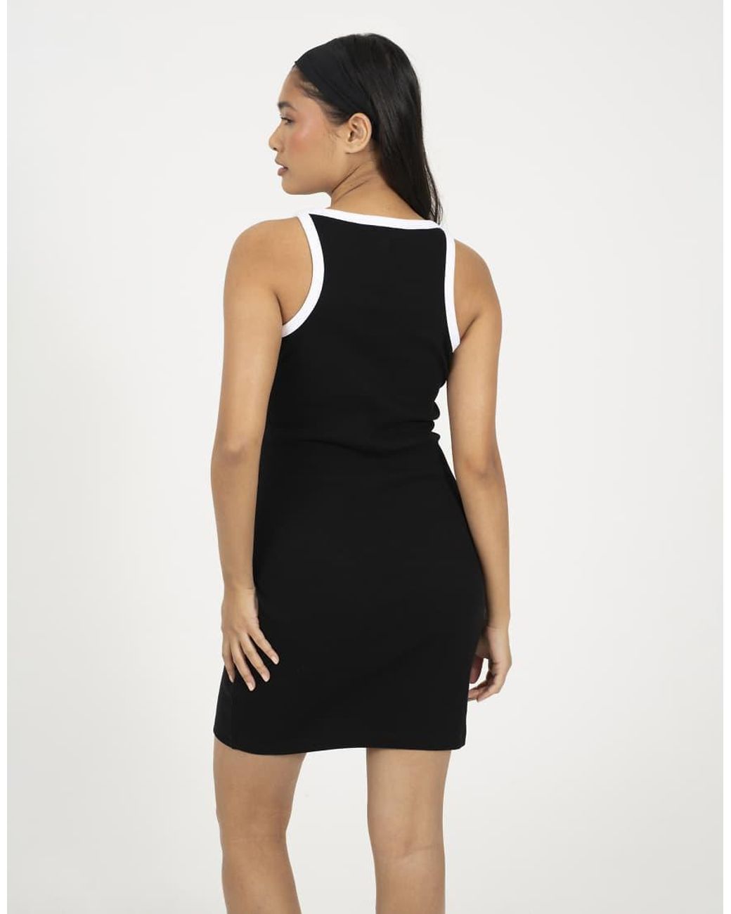 Brave Soul Black Cotton Jersey Contrast Piping Bodycon Mini Dress