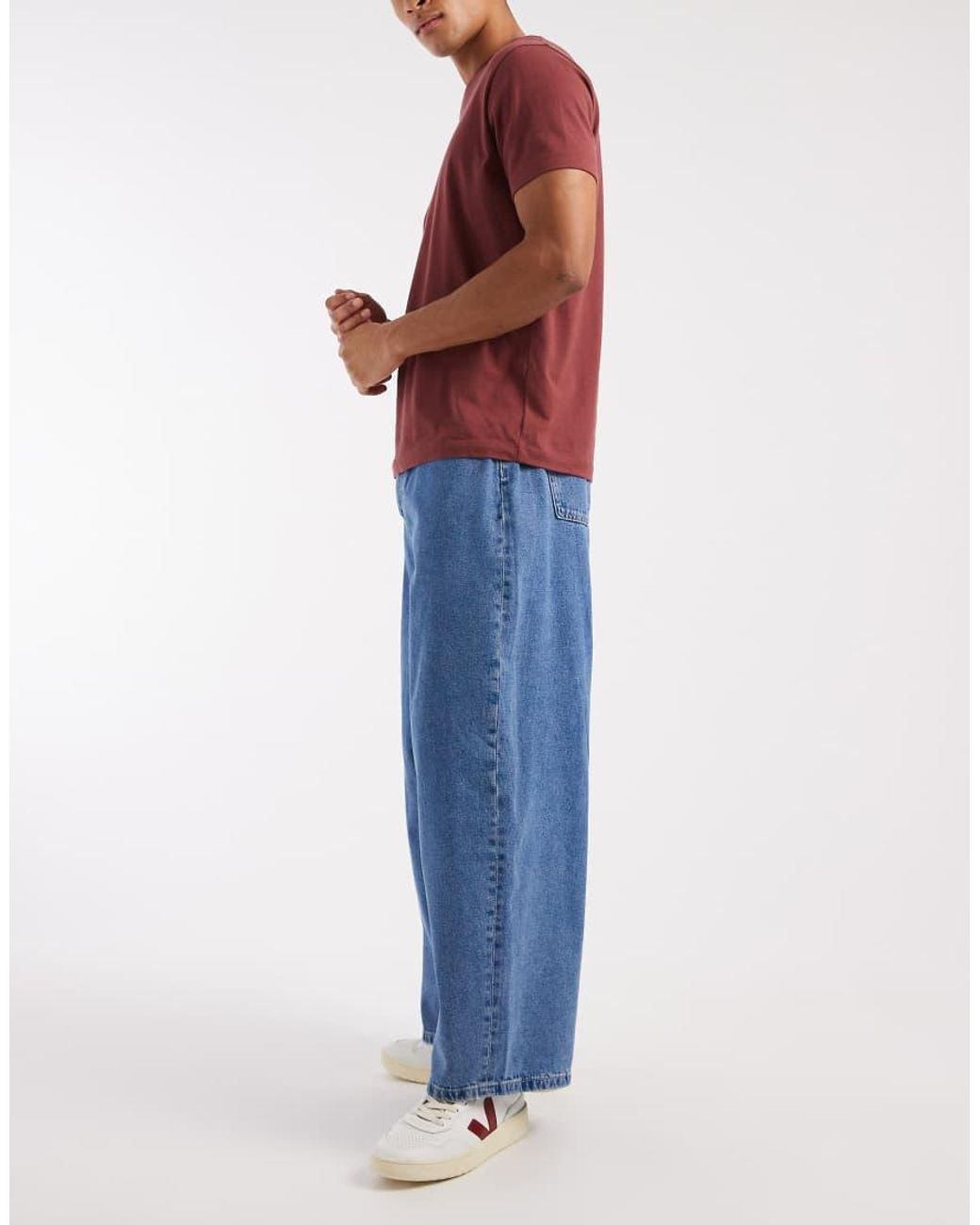 ASOS Blue Oversized baggy Jeans for men