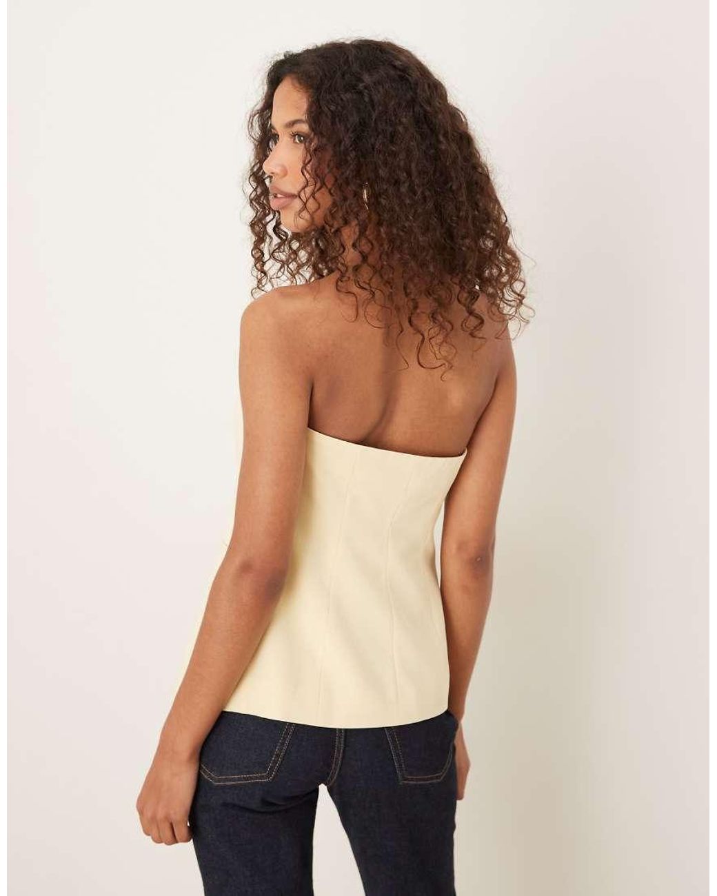 Vila Natural Mix & Match Bandeau Tailored Waistcoat Co-ord