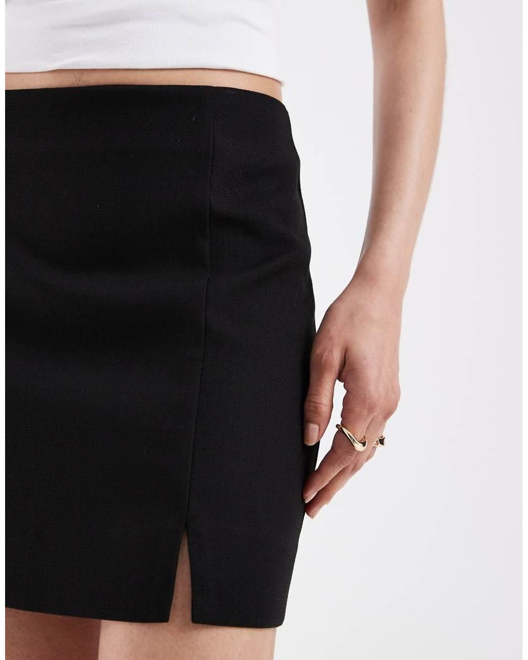 ASOS Black Tailored Skirt With Split