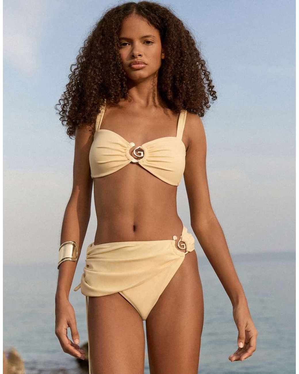 4th & Reckless Brown Spiral Hardware Bikini Top