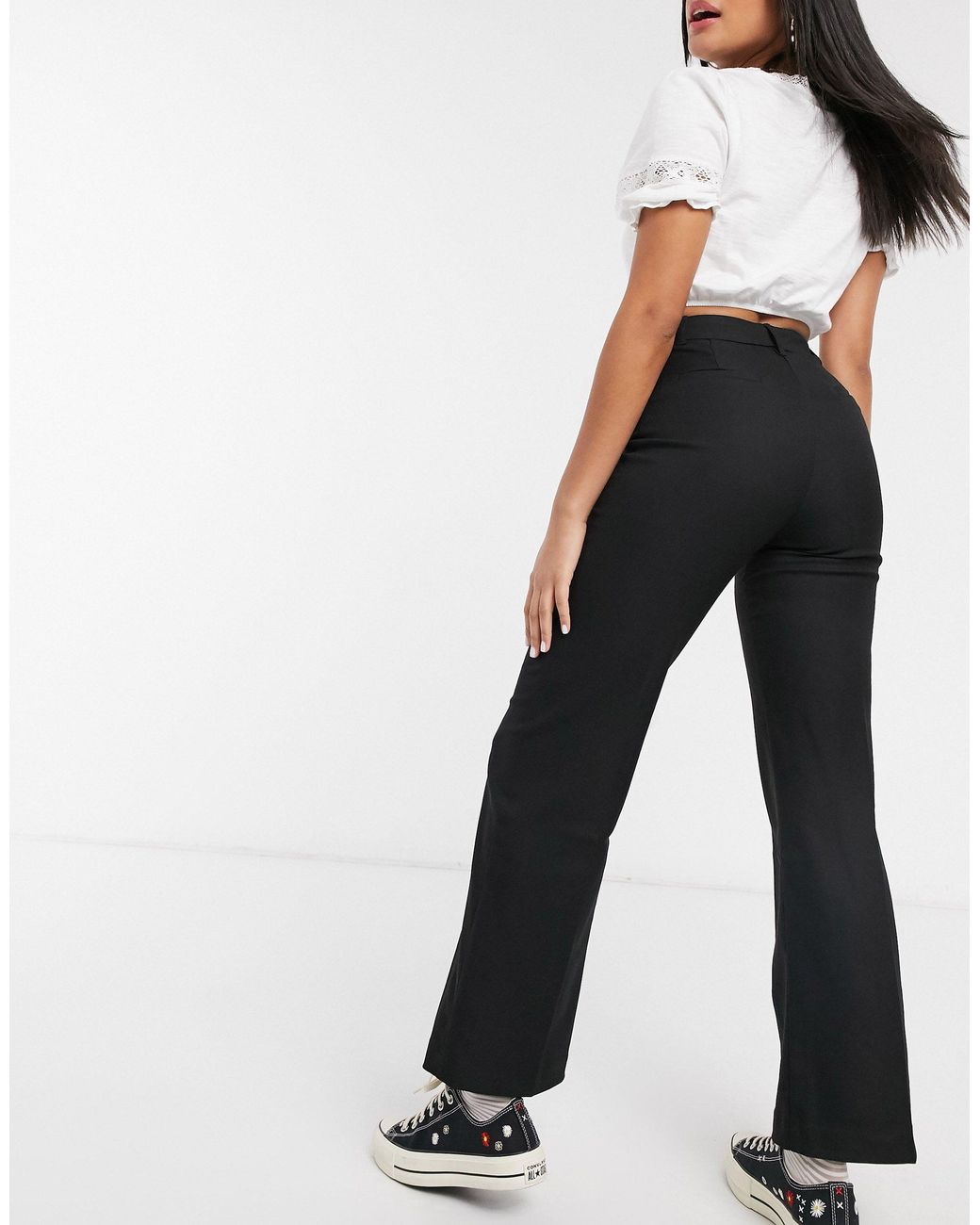 Monki Denim Stacy Flared Trouser in 