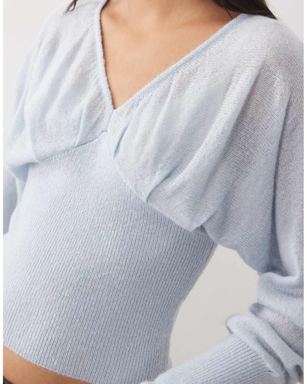 Cotton On White Feather V Knit Top