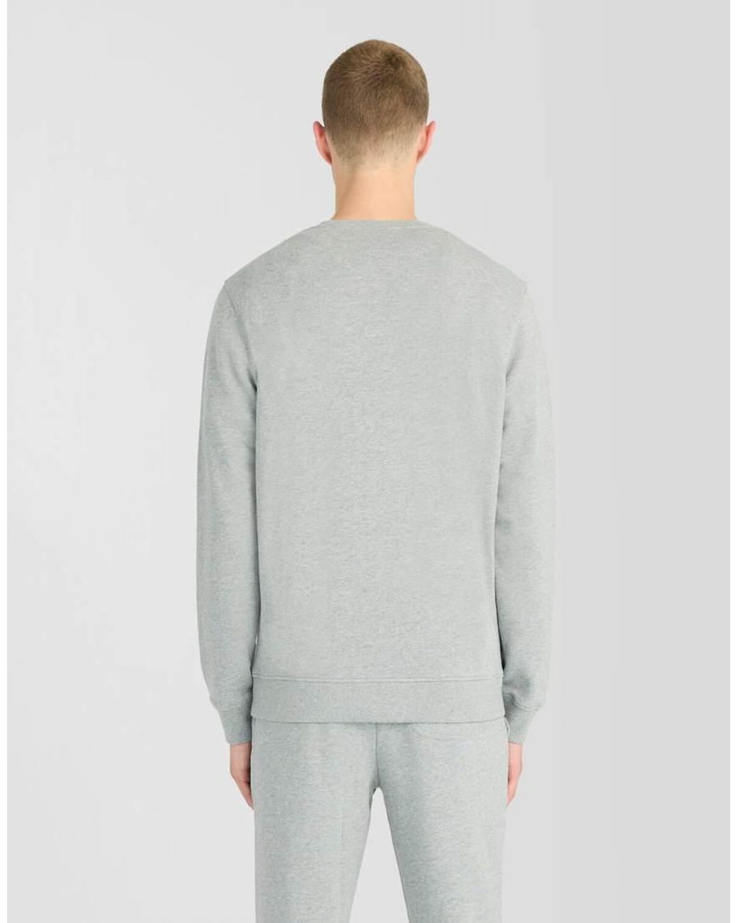 Lyle & Scott Gray Mid Layers Textured Eagle Crew Neck Sweatshirt for men