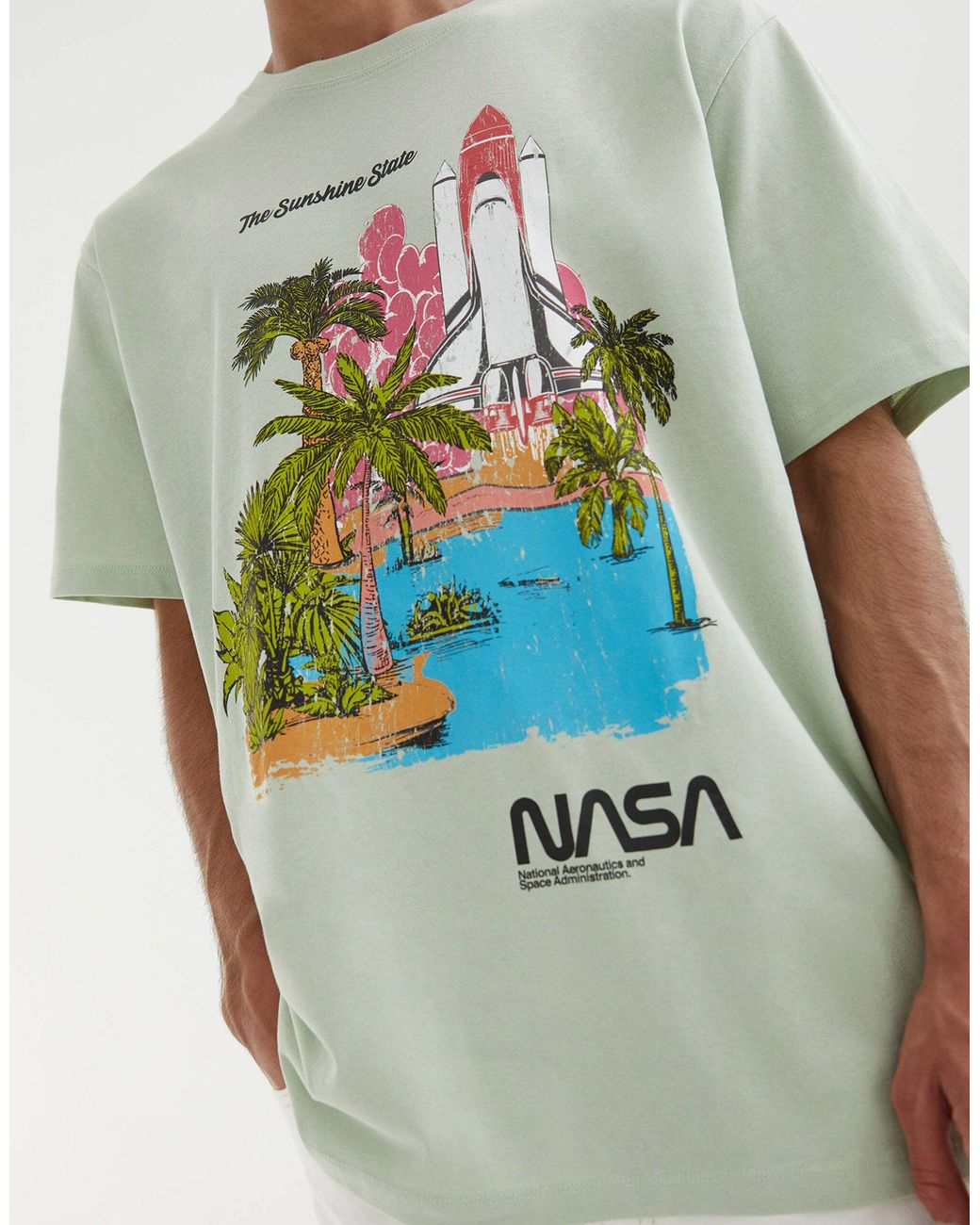 Pull&Bear Nasa T-shirt in Green for Men | Lyst UK
