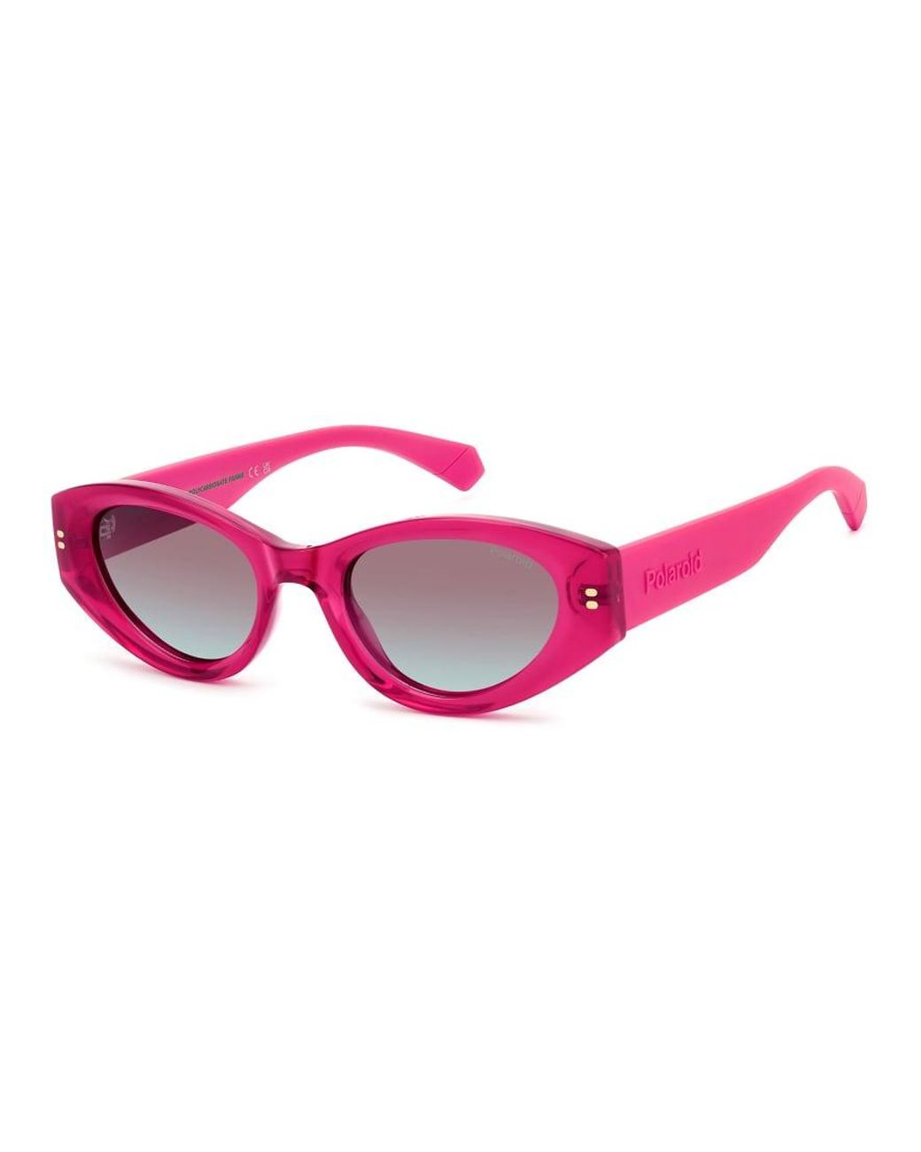 Polaroid Sunglasses Pink Bold Cat Eye Sunglasses With Burgundy Shaded Polarized Lenses