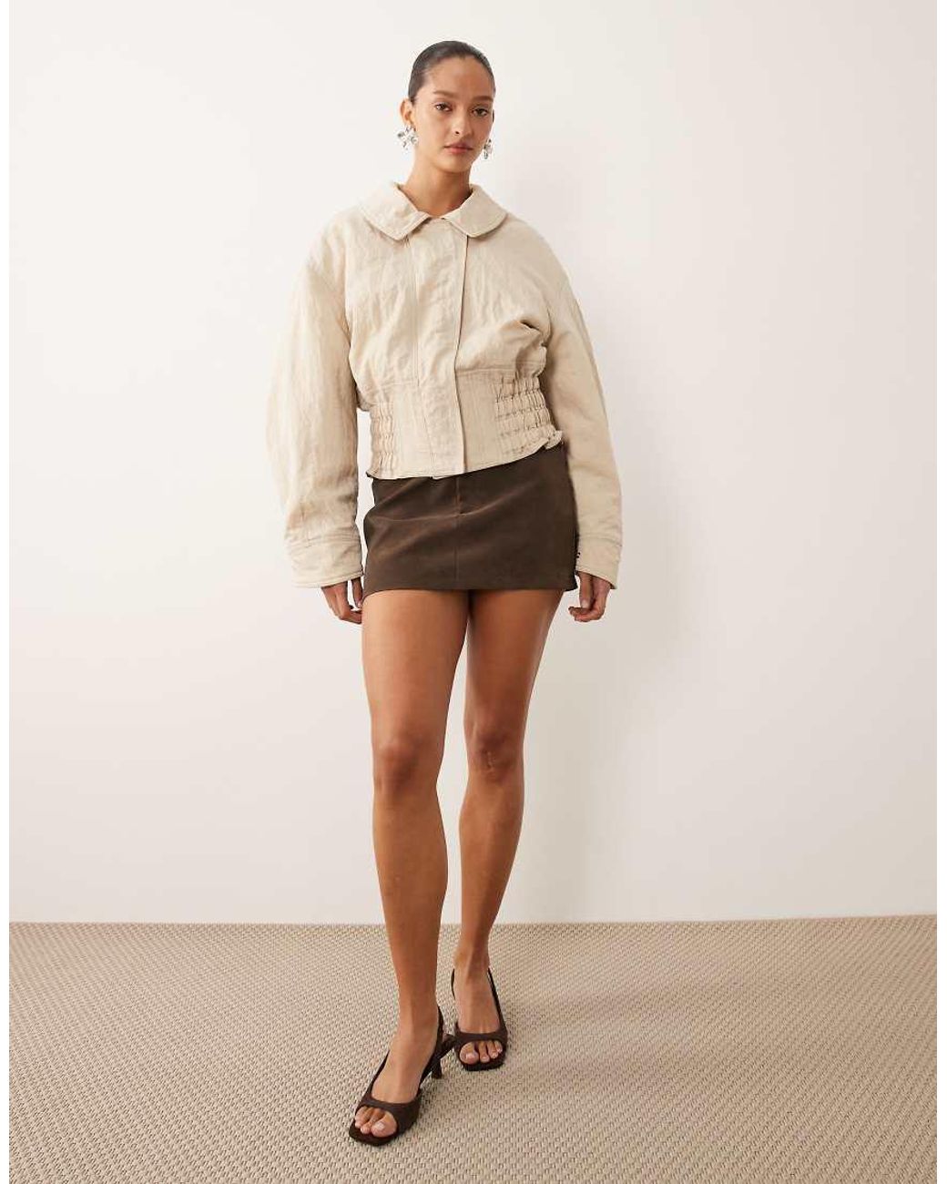 Mango Natural Capsule Funnel Neck Jacket