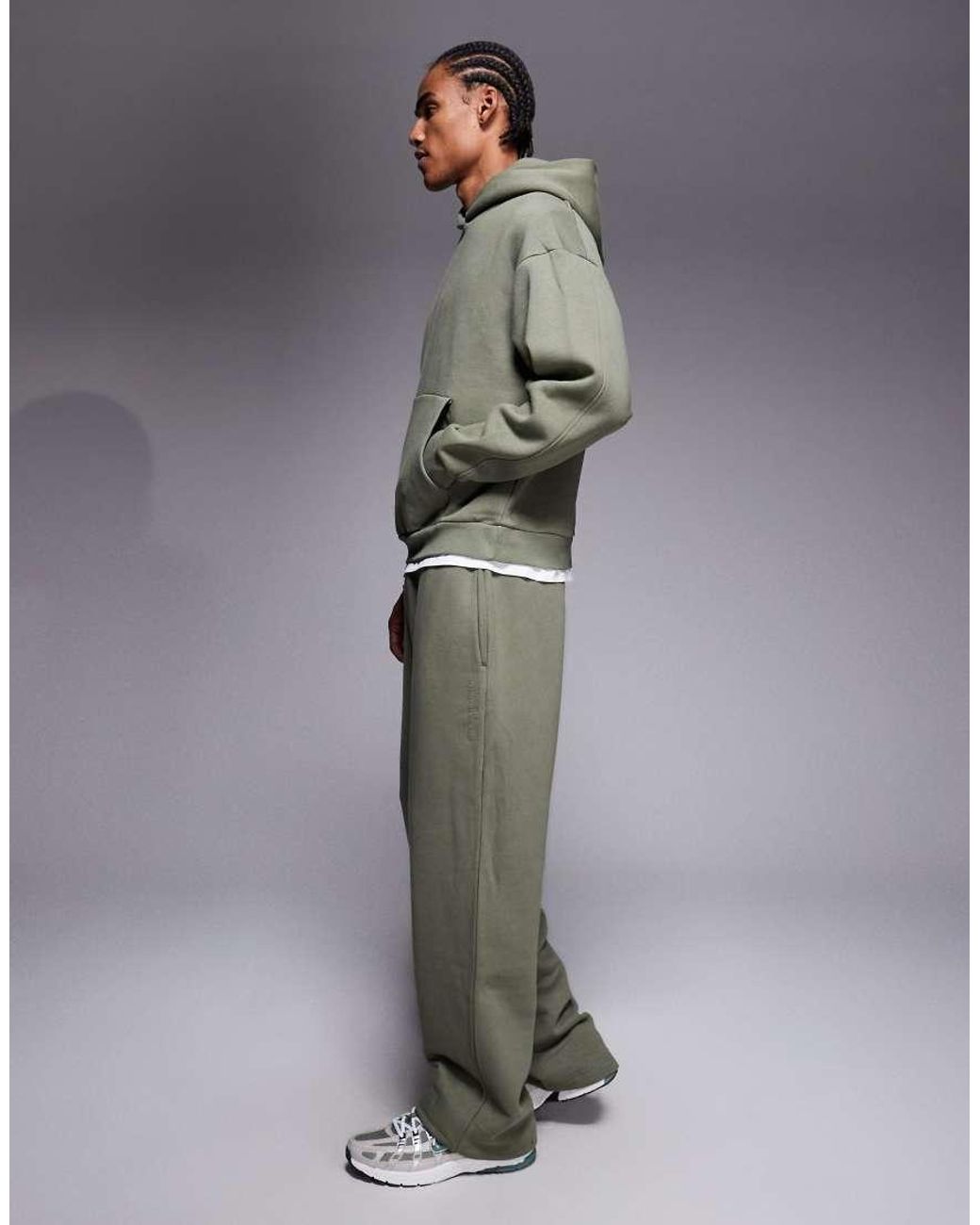 River Island Gray Wide Leg Essential joggers for men