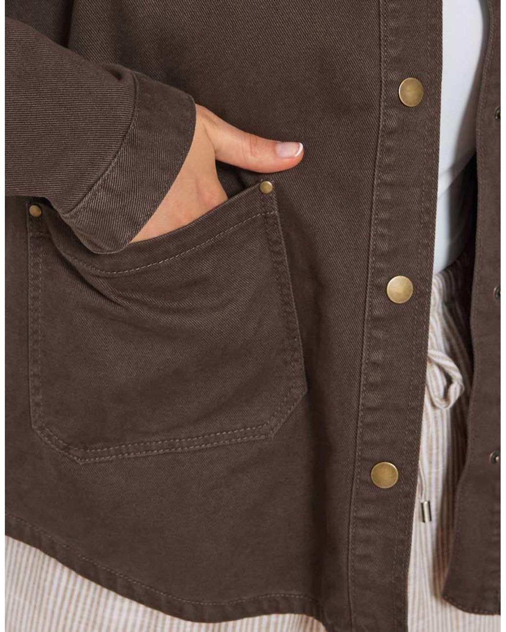 Yours Clothing Brown Denim Shacket