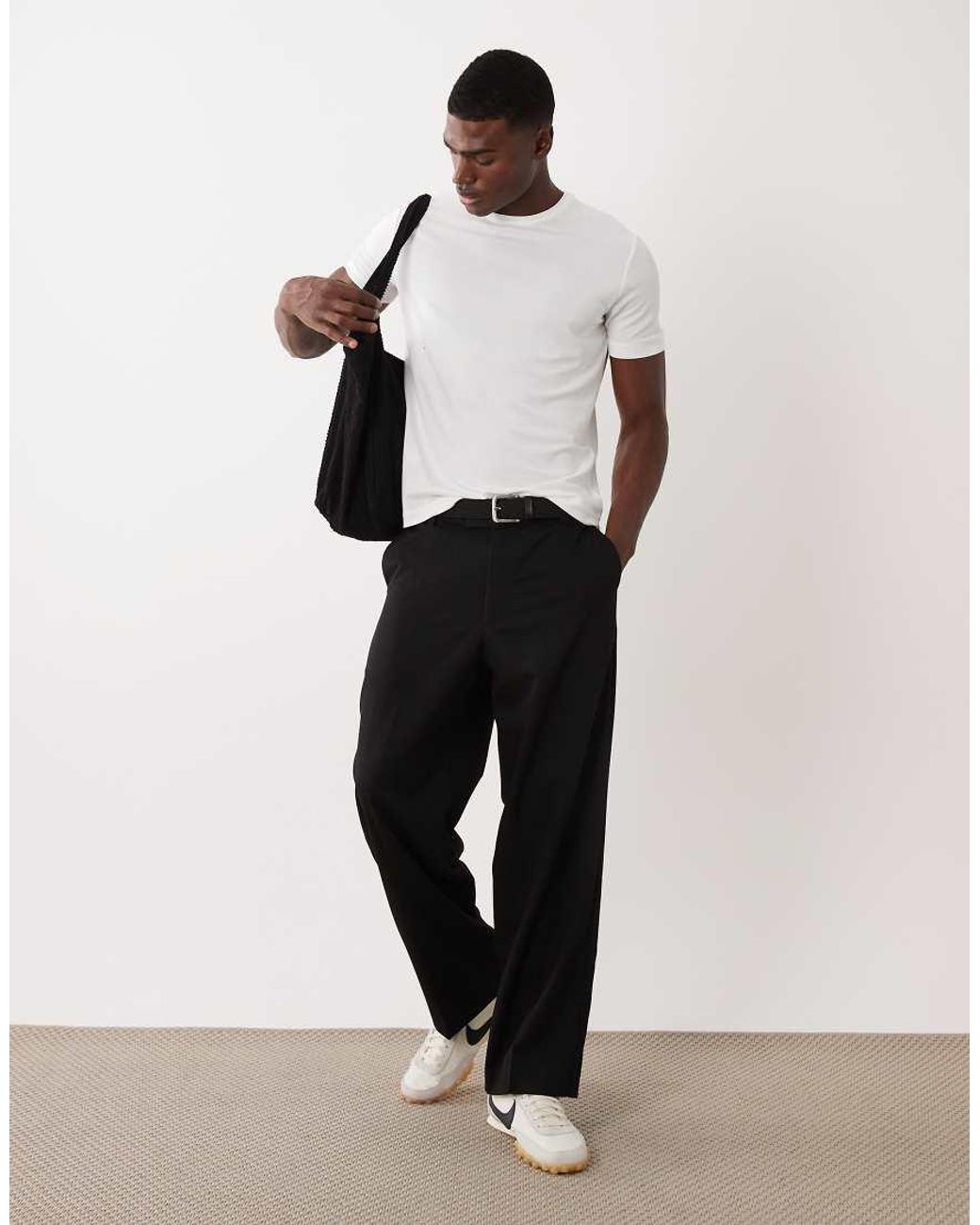 Mango White Relaxed Fit T-Shirt for men