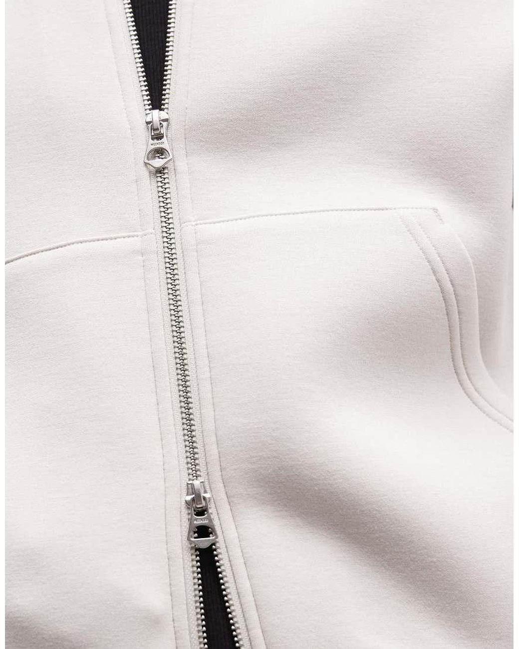 Weekday Natural Co-ord Oversized Scuba-style Fabric Zip Through Hoodie for men
