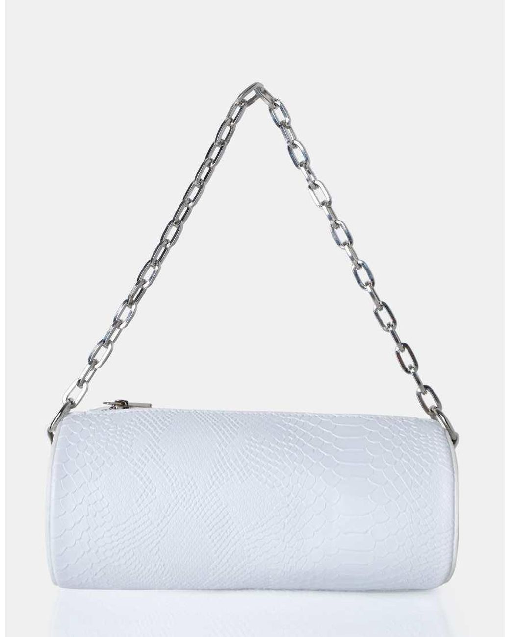 Public Desire White The Claudia Croc Shoulder Bag