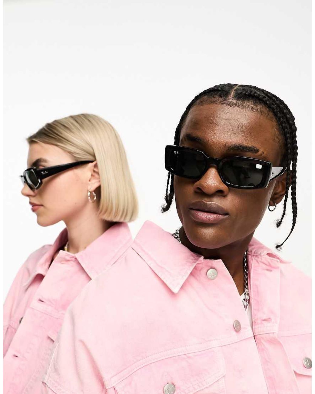 Ray-Ban Pink Kiliane Rectangle Sunglasses