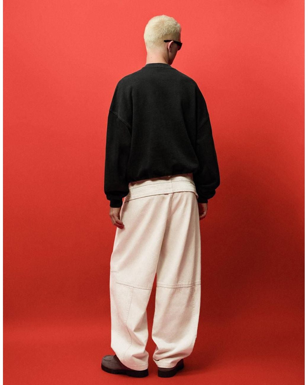 Bershka Red baggy Jeans Out Of Core for men